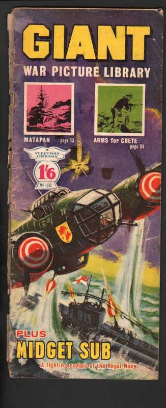 Giant War Picture Library #60 1965-wraparound WWII cover-submarine-FR/G