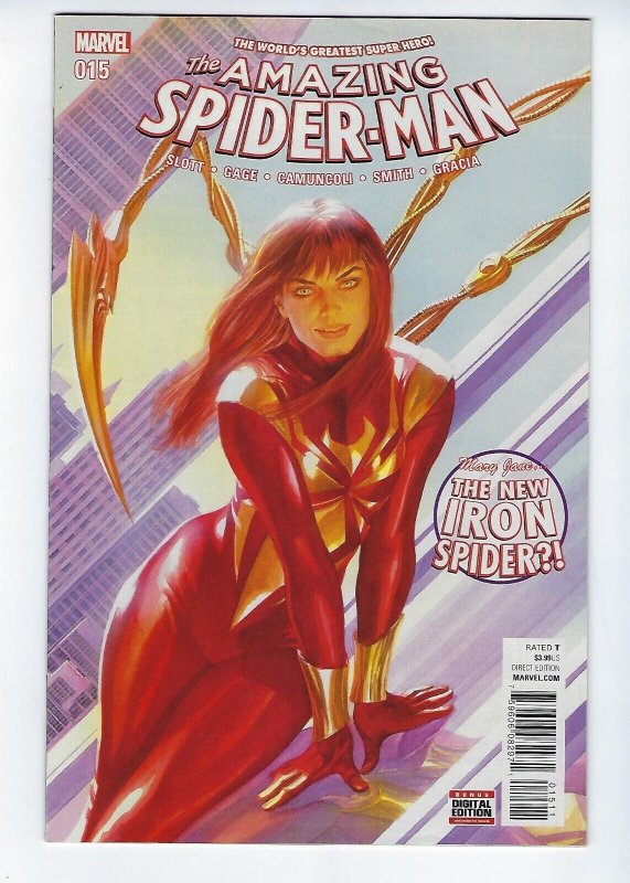 The Amazing Spider-Man #15 ( 2016) Alex Ross Awesome Iron Mary Jane Variant NM-