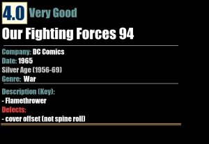 Our Fighting Forces 94 (1965) VG Flamethrower DC War Comics