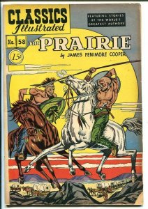 CLASSICS ILLUSTRATED #86-HRN 87-THE PRAIRIE BY jAMES FENIMORE COOPER-vg