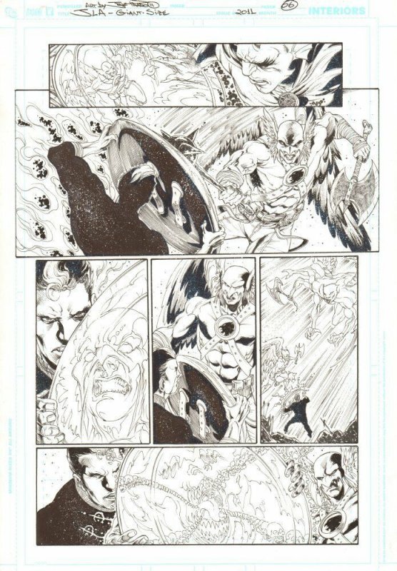 JLA 80-Page Giant 2011 #1 p.6 Hawkman & Etrigan The Demon 2011 art by Joe Prado 