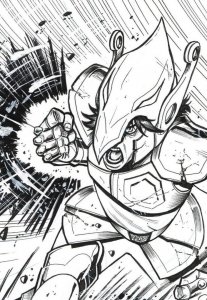 Nova Marvel Original Art by Sergio Dávila – Dynamic A4 Ink Action Drawing Signed