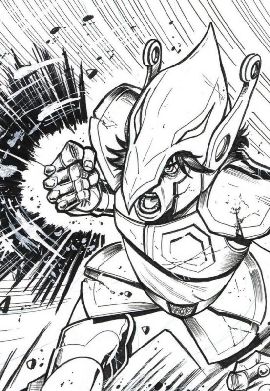 Nova Marvel Original Art by Sergio Dávila – Dynamic A4 Ink Action Drawing Signed