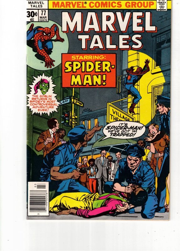 Marvel Tales #77 1977 NM- High-Grade Part I Goblin Drug key! NO COMIC CODE STAMP