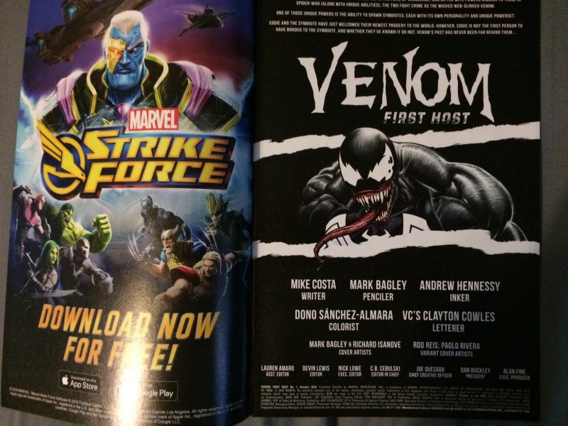 Venom First Host #1 (2018) NM Marvel Comics
