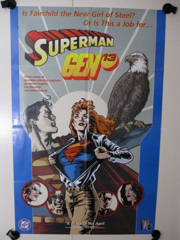 SUPERMAN / GEN 13 Comic Book Promo Poster - Lee Bermejo 2000 