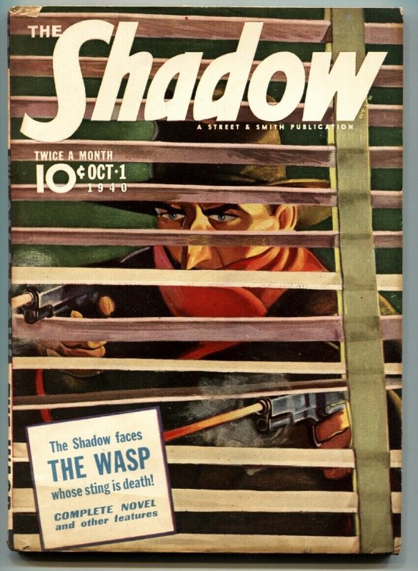 SHADOW PULP Oct 1 .1940. SUPERB COVER - THE WASP - SHADOW NEWS - HIGH GRADE 