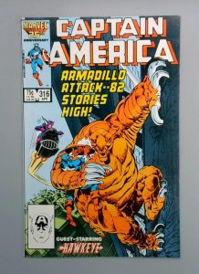 Captain America #316, NM Armadillo Attack, Marvel, 1986 JR1