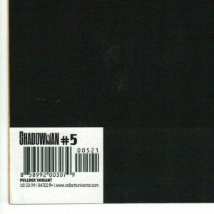 Shadowman #5 VF pullbox variant - black cover - Valiant Comics 2013
