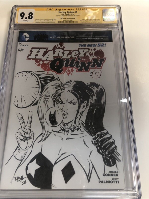 Harley Quinn (2014) # 0 (CGC 9.8 SS) Signed & Sketch Tim Vigil * DC Comics