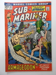 Sub-Mariner #51  (1972) VG Condition Centerfold detached bottom staple