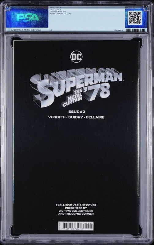 2024 Superman '78 The Metal Curtain GITD Logo Variant, PSA 9.8