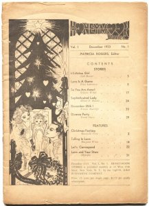 PULP:  HONEYMOON STORIES #1-DEC 1933-ROMANCE AND SPICY-PULP FICTION