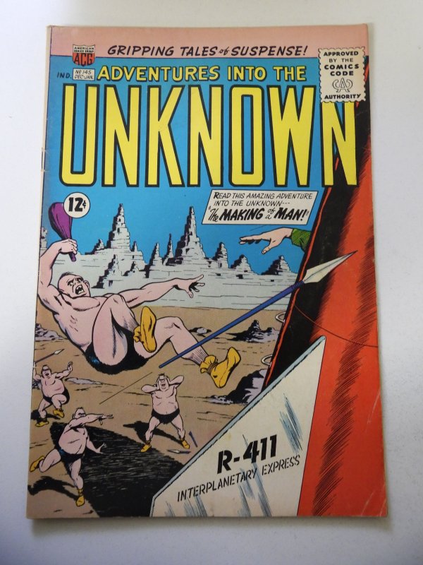 Adventures into the Unknown #145 (1963) GD+ Condition centerfold detached