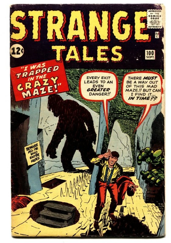 STRANGE TALES #100 comic book 1962-ATLAS-JACK KIRBY-DON HECK-STEVE DITKO-vg