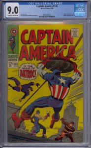 CAPTAIN AMERICA #105 CGC 9.0 BATROC SWORDSMAN LIVING LASER JACK KIRBY 