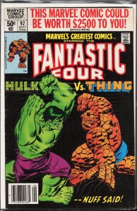 Marvel's Greatest Comics #92 (1980) Fantastic Four