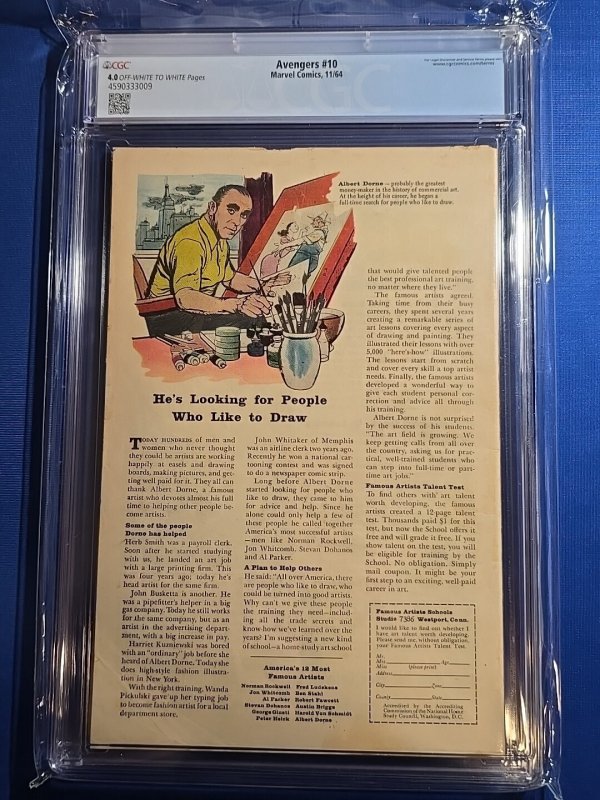The Avengers #10 (Marvel Comics November 1964) CGC 4.0