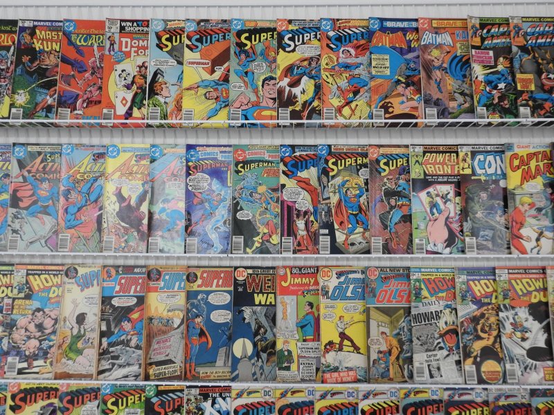 Huge Lot of 190+ Comics W/ Action Comics, Howard the Duck, Blackhawk! Avg. FN!