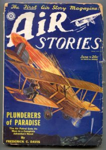Air Stories Pulp June 1929- Plunderers of Paradise- aviation G
