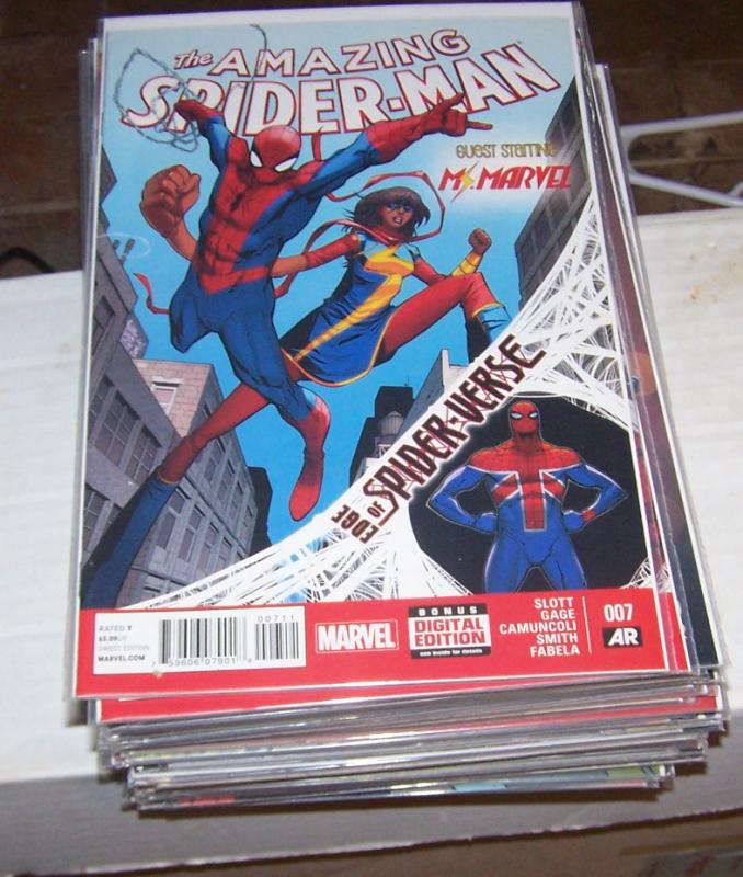 Amazing Spider-Man #  7( 2014, Marvel)   edge of spider-verse +ms marvel silk