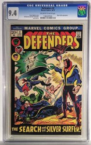 Defenders 2 (1972) CGC 9.4 NM. Silver Surfer Joins The Defenders, beats Calizuma