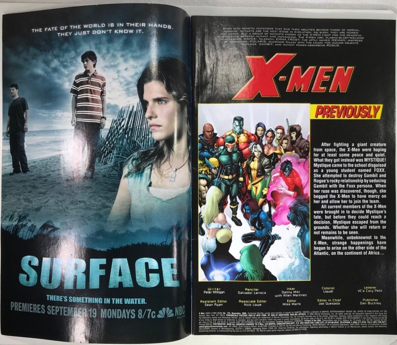 X-MEN Comic Issue 175 — T’Challa The Black Panther Wild Kingdom — 2005 Marvel VG 