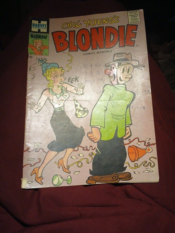 Blondie Comics 76 Harvey 1955 Golden Age Dagwood Comic Strip Cartoon Chic Young
