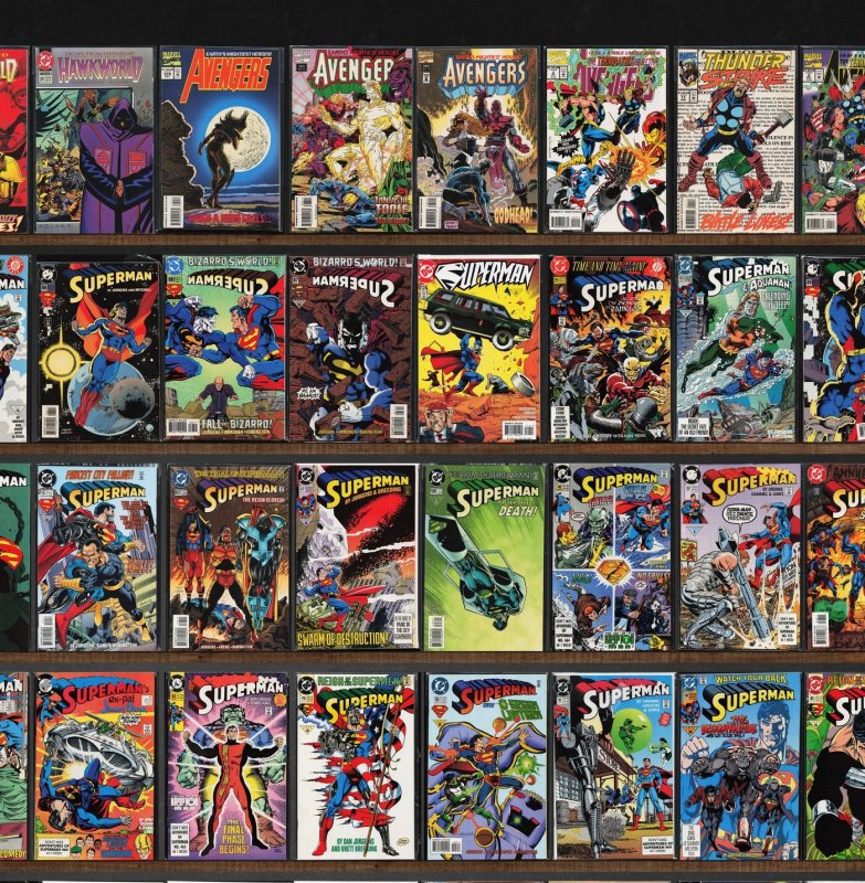 Huge Lot 150+ Comics with Superman, Hawkworld, The Avengers, Batman & More!