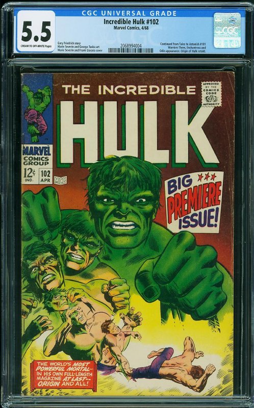 The Incredible Hulk #102 (1968) CGC 5.5