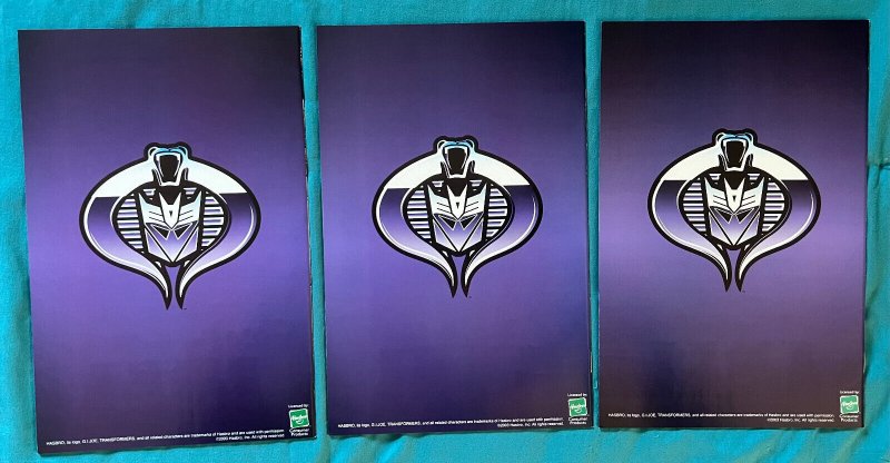 G.I. Joe Vs. Transformers 3 PC LOT - Miller, Campbell Variants. (9.0/9.2) 2003