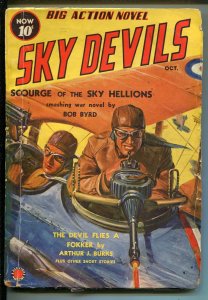 SKY DEVILS 10/1938-RED CIRCLE-TIMELY-PULP-3RD ISSUE-BOB BYRD-KA-ZAR-good/vg 