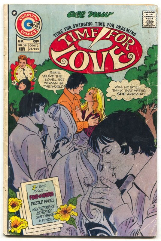 Time For Love #39 1975- Charlton Romance comic- G