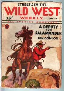 WILD WEST WEEKLY-6/30/1934-PULP-SALAMANDER-RARE G+