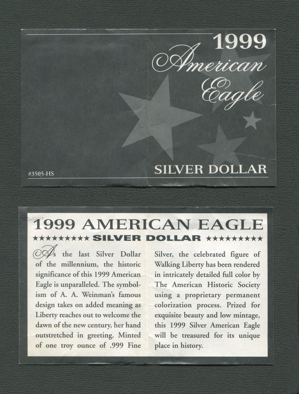 1999 Full Color American Silver Eagle