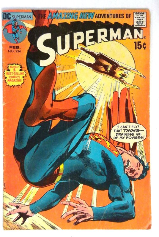 Superman #234 Kryptonite weakening DC (1971) VG
