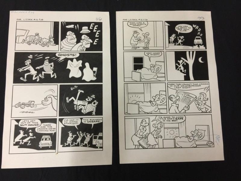 Little Sad Sack #15 Complete Story Original Comic Art Pages 26 -30 Tucked in Bed