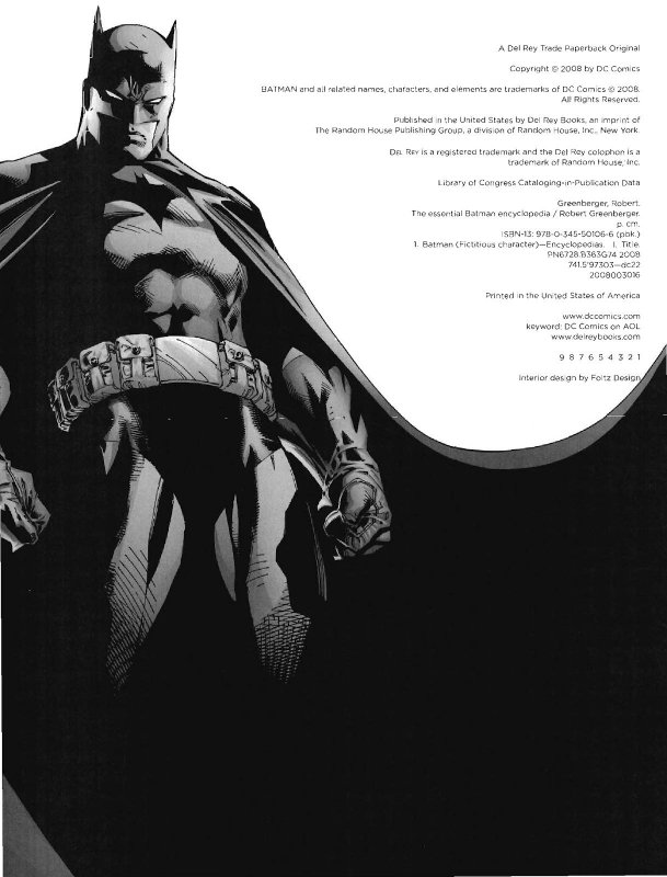 THE ESSENTIAL BATMAN ENCYCLOPEDIA (2008) ROBERT GREENBERGER | TRADE PAPERBACK