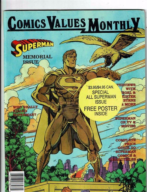 Comics Values Monthly Superman Memorial Issue Special Superman Poster Inclu J146