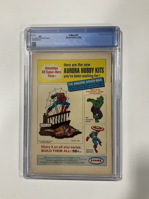 X-Men 27 CGC 6.5 Off White To White 1966 Marvel