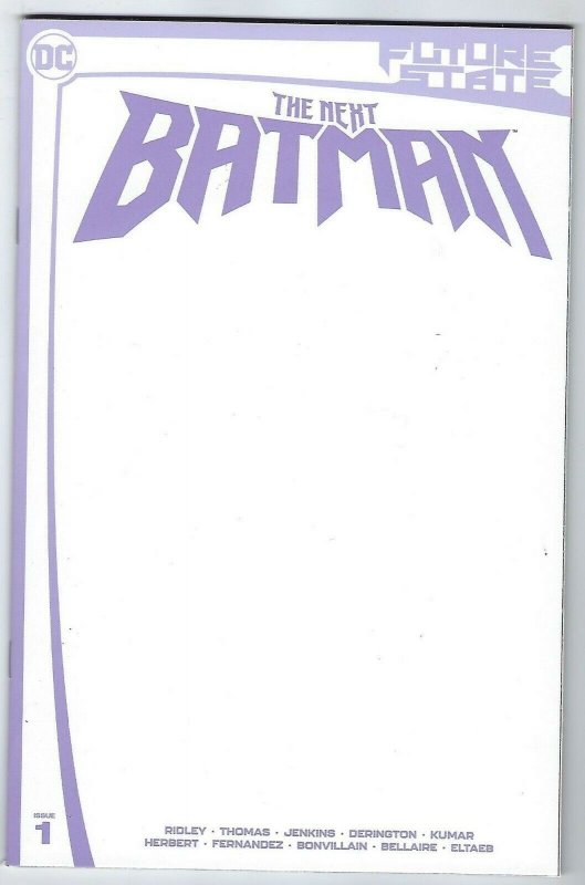 Future State The Next Batman # 1 Blank Variant Printing NM DC