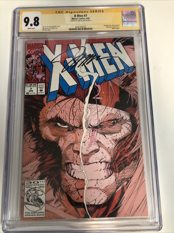 X-Men (1992) #7 (CGC SS 9.8) Signed Jim Lee  * Marvel comics *Scott Lobdell