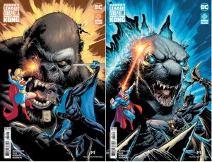 (2024) JUSTICE LEAGUE VS GODZILLA VS KONG #4 CONNECTING PORTACIO VARIANT CVR SET