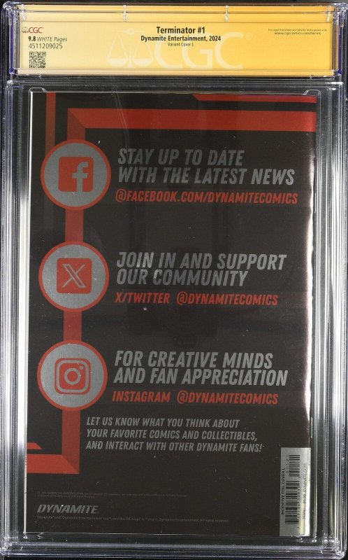 Terminator (2024) #1 - CGC 9.8 - Declan Shalvey Foil Variant - Signed