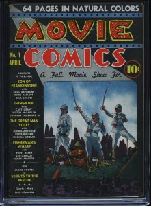 MOVIE COMICS #1 - CGC-6.5, OW-W - DC - Scarce - Son of Frankenstein - Golden Age
