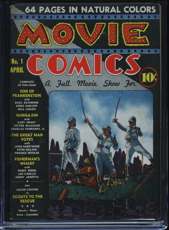 MOVIE COMICS #1 - CGC-6.5, OW-W - DC - Scarce - Son of Frankenstein - Golden Age