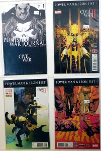 Mixed Lot 4 #Punisher Journal 1, Power Man Iron Fist 7, 8, 8 B Marvel Comics