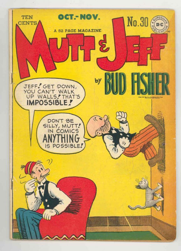 MUTT & JEFF #30,31,47 CLASSIC REALITY-WARPING COVERS .1947-50. NICE DC FN/VF