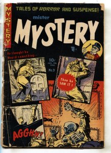 MISTER MYSTERY #9 --comic book--skeleton cover--Pre-code horror--1953