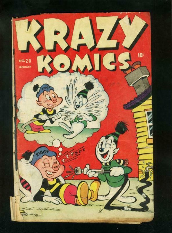 KRAZY KOMICS #20 1946-TIMELY COMICS-STAN LEE-ZIGGY PIG-KRAZY KROW-fair FR